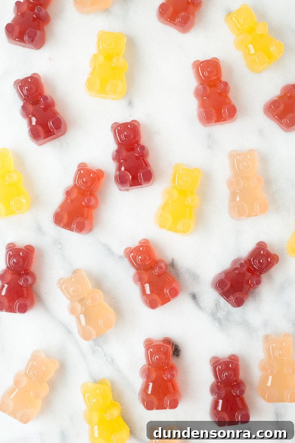 Gummy bears on a counter