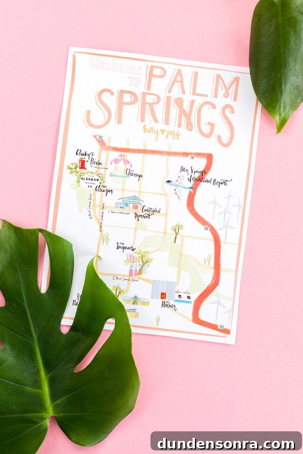 Meet the Mindells: What’s Inside Our Wedding Welcome Bags 4 Palm Springs Map