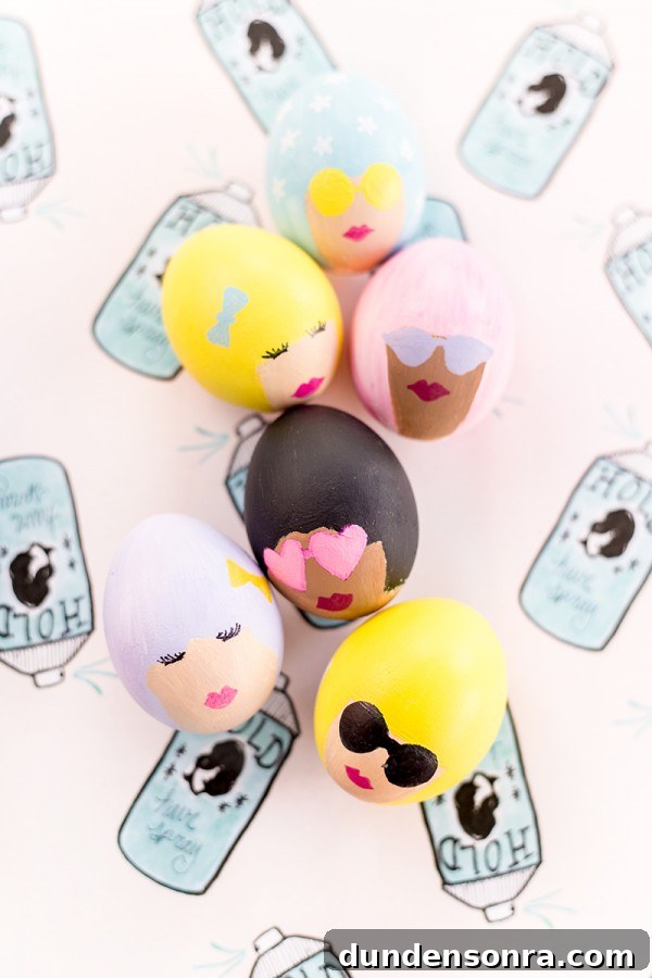 Eggs with faces on them