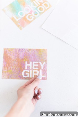 A pink card that says "hey girl"