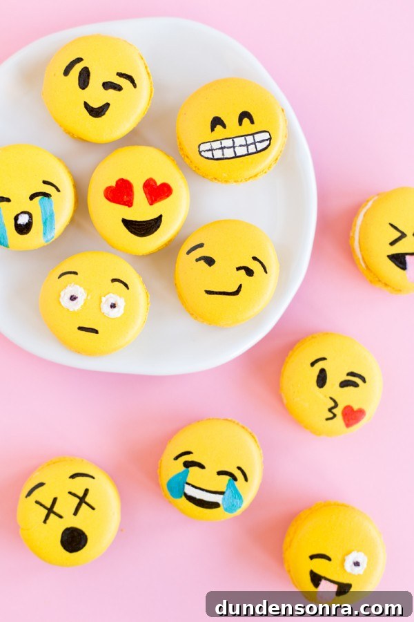 How to Make Emoji Macarons: Fun DIY Recipe & Decorating Tips 8 Emoji macaron on a plate