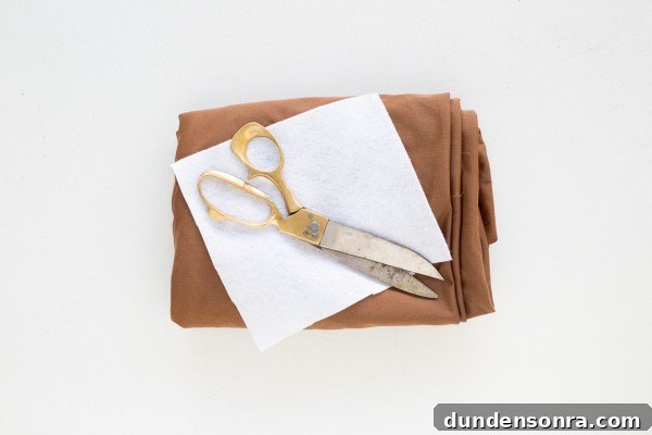 Brown fabric with scissors 
