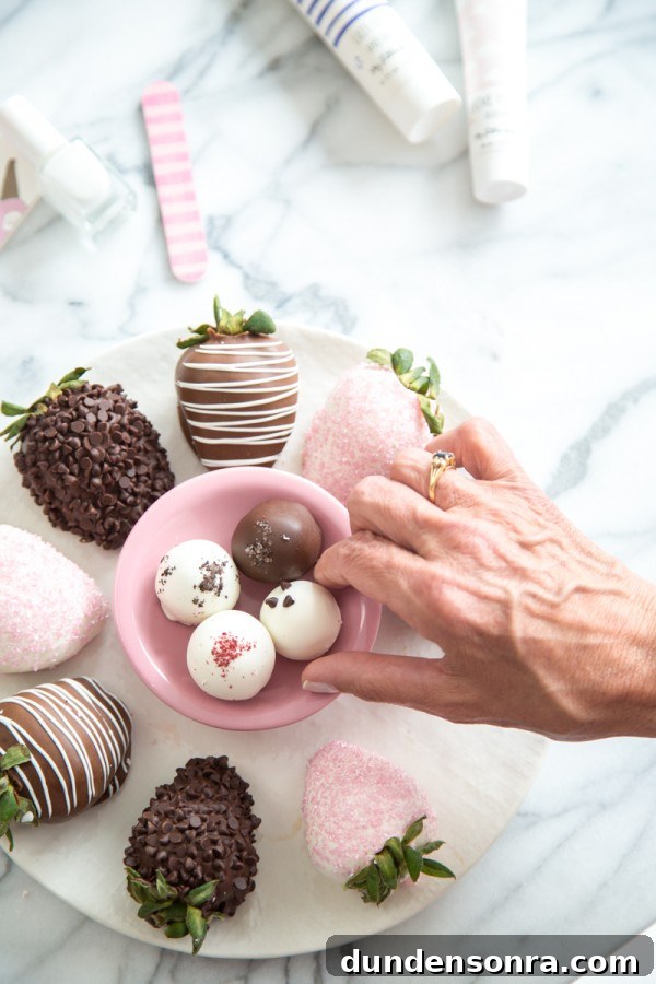 Treat Yourself Mother's Day Printables and Sweets 6 Someone grabbing a dessert from a bowl