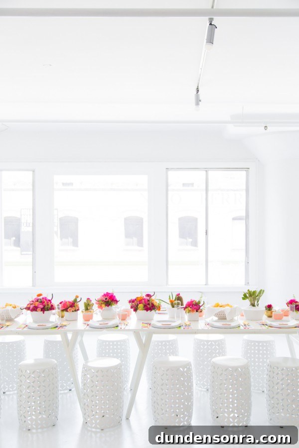 Table set up with flowers and chairs