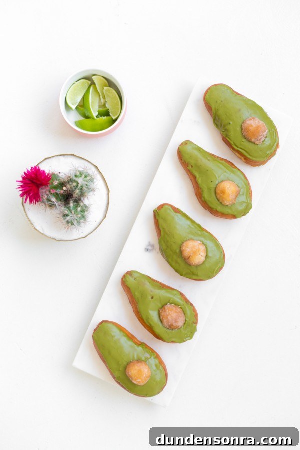 Avocado donuts on a plate