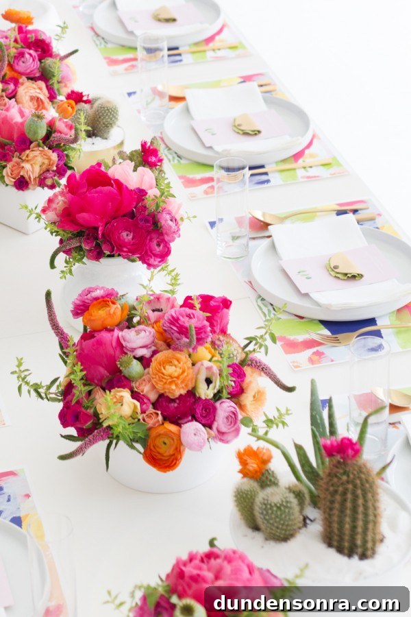 Colorful flowers on a table