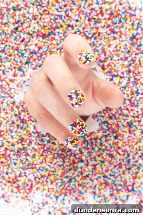 Nails with sprinkles