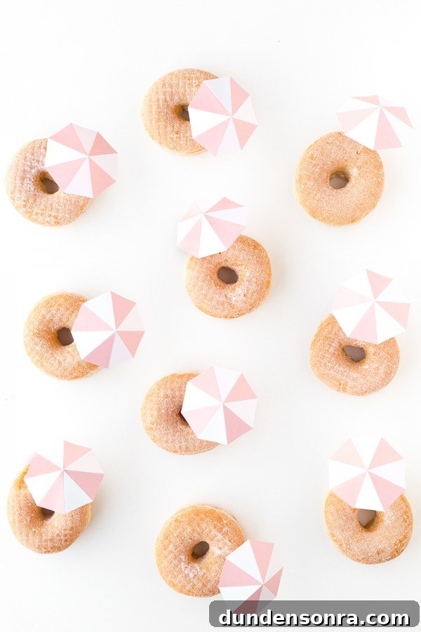 Donuts with umbrellas