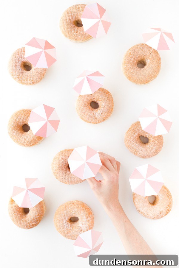 Donuts with umbrellas