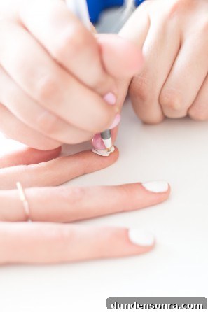 Someone painting their nails