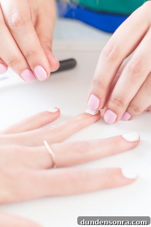 Someone painting their nails