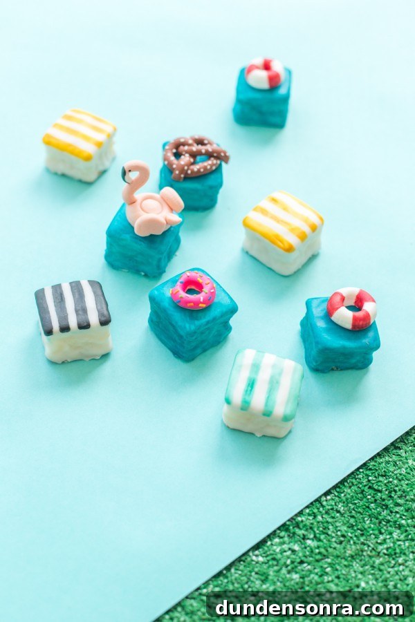 Mini pool decor cakes