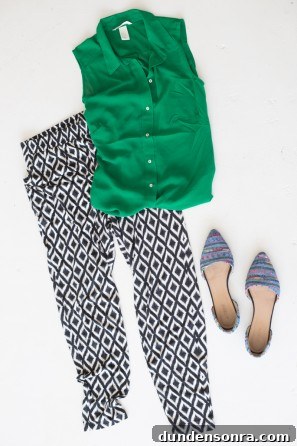 Green shirt and pants