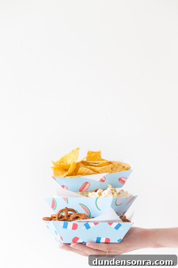 Snack trays piled on each other