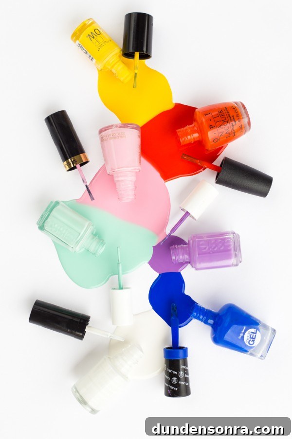 Nail polish spilled