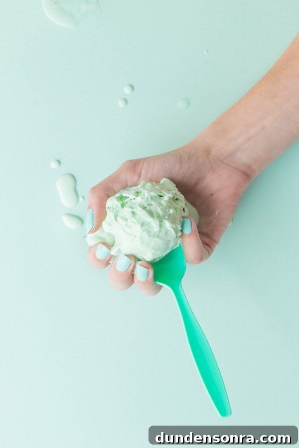 Someone holding ice cream