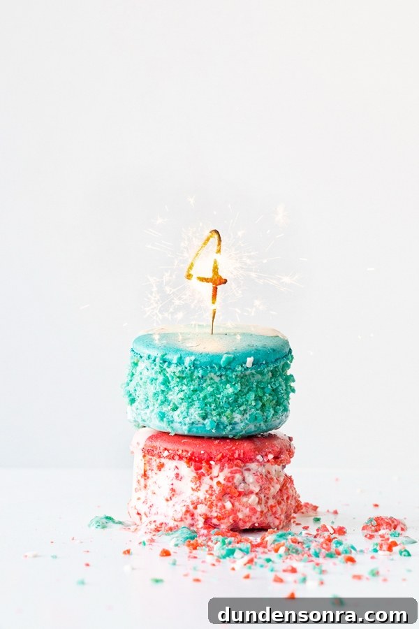 Cakes with a '4' candle on it