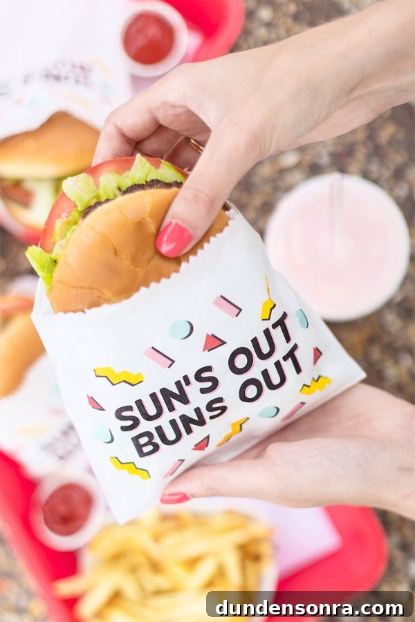 Sunny Days Burger Printables: Fun BBQ Party Printables 2 Sun's Out Buns Out! Burger Printables