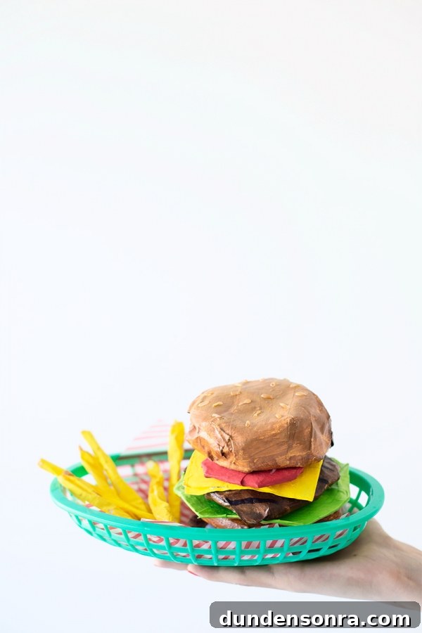 DIY Paper Mache Burger and Fries Craft (Plus Giveaway) 15 DIY Paper Mache Burger + Fries