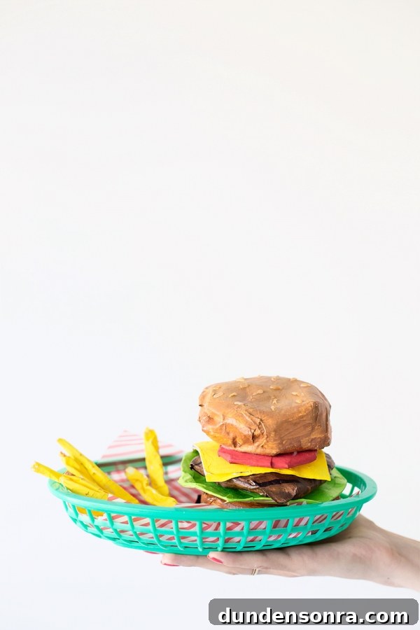 DIY Paper Mache Burger and Fries Craft (Plus Giveaway) 3 DIY Paper Mache Burger + Fries