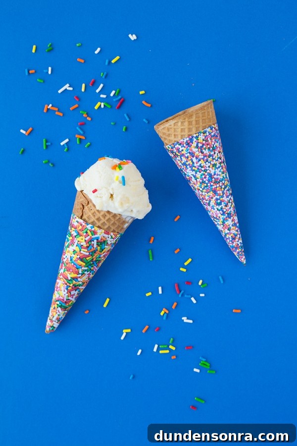 Cones with sprinkles