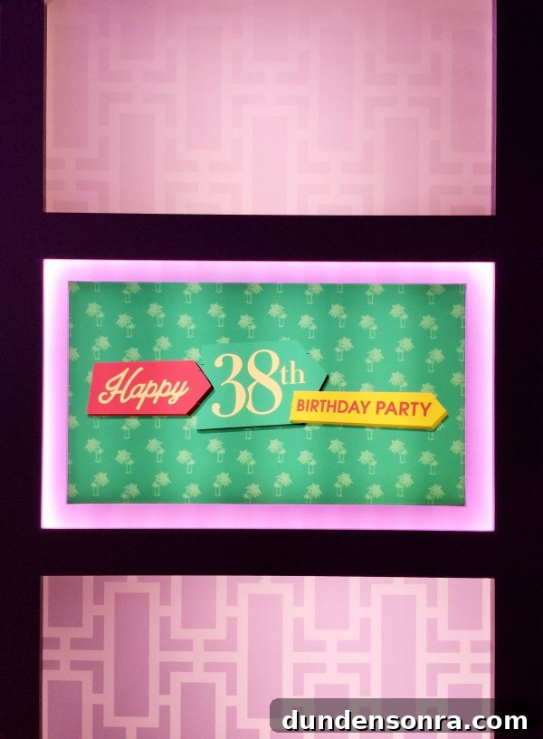 A graphic that says "happy 38th birthday party"