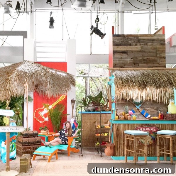 A room with beach props