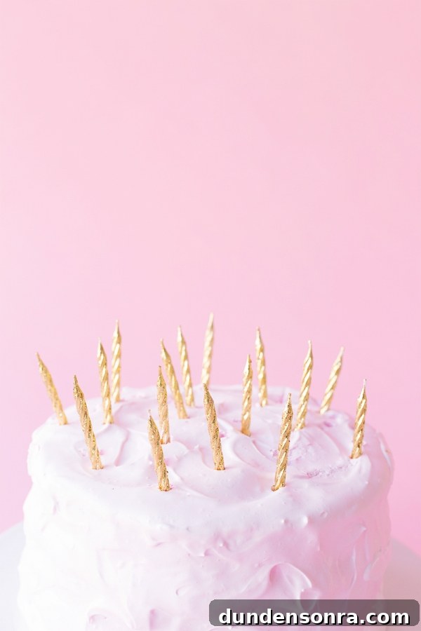 Cake with gold candles