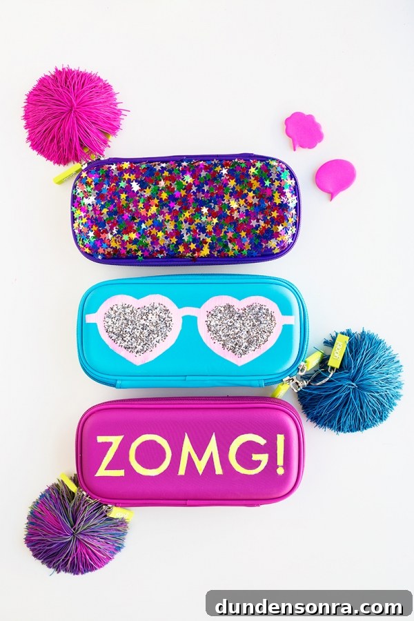 Pencil cases with decor