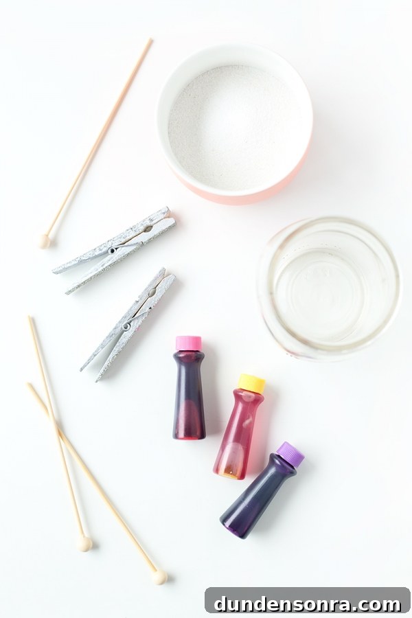 Clips and food coloring