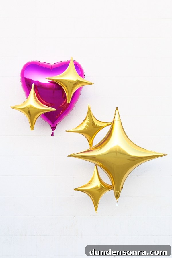Heart and star balloons