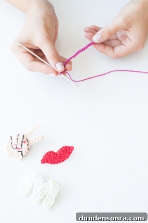 Someone crocheting something 