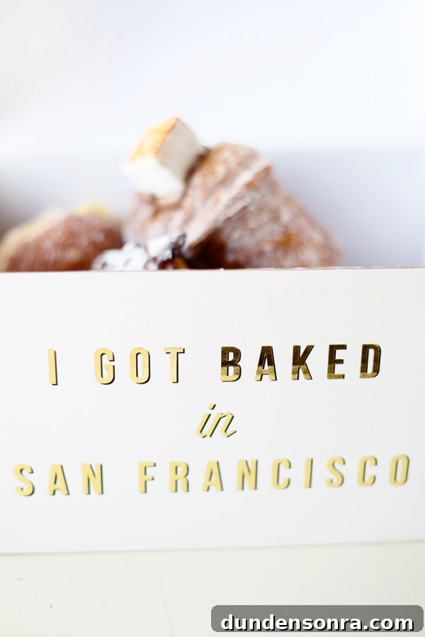 Mr. Holmes Bakehouse: Signature Sugar Creations You Can't Miss 10 Pastries in a box that says "I got baked in San Francisco"