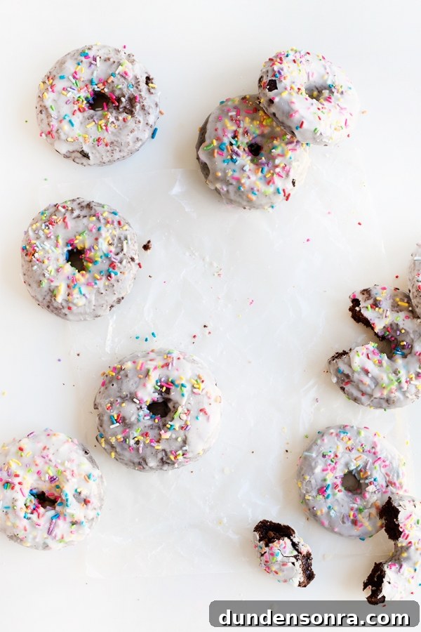Stack of chocolate cake donuts
