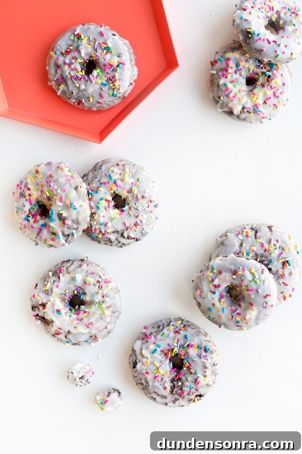 Stack of chocolate cake donuts