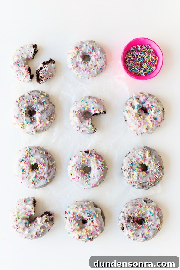 Stack of chocolate cake donuts