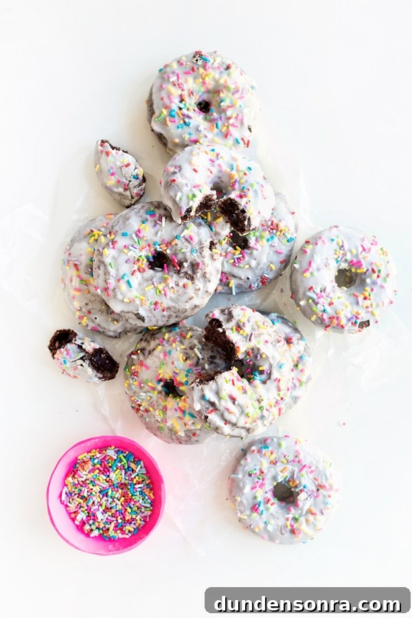 Stack of chocolate cake donuts