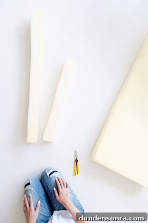 White styrofoam and an exacto knife 