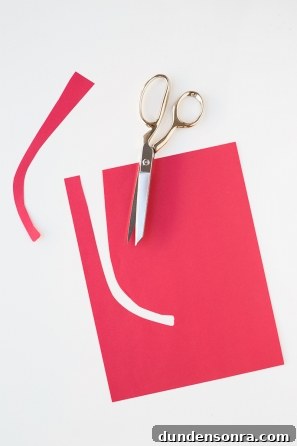Red paper and scissors 