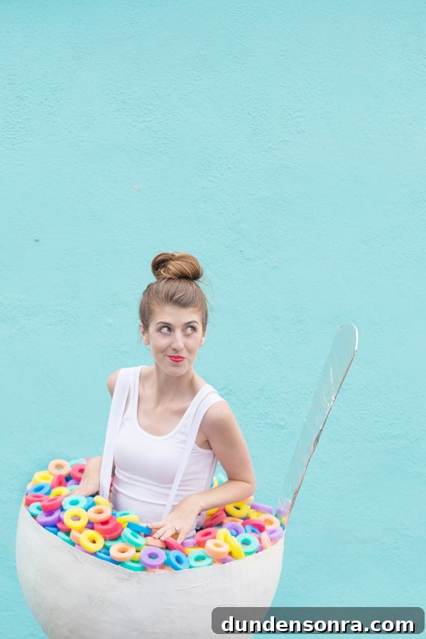 DIY Cereal Bowl Costume Ideas for Halloween and Cosplay 2 A woman dressed in a cereal costume