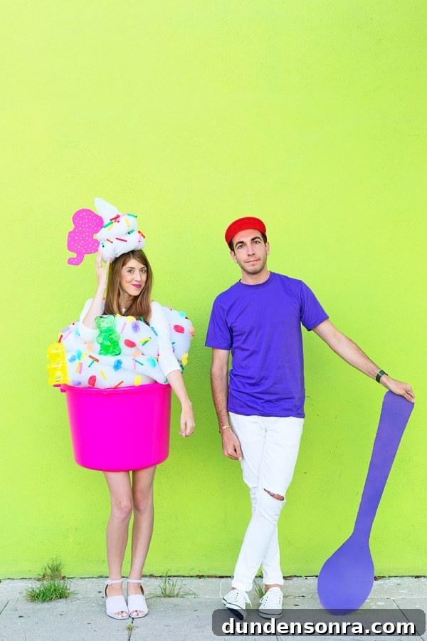 DIY Fro-yo and Fro-yo Guy Couples Costume | studiodiy.com