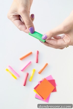 Colorful styrofoam and paper