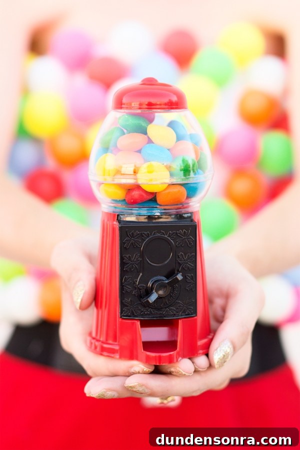 DIY Gumball Machine Costume Ideas for Halloween & Parties 11 A toy bubblegum machine