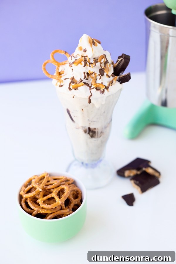 Devil’s Delight Milkshake Recipe: Rich Chocolate Cherry Shake 10 Milkshake with pretzels and chocolate