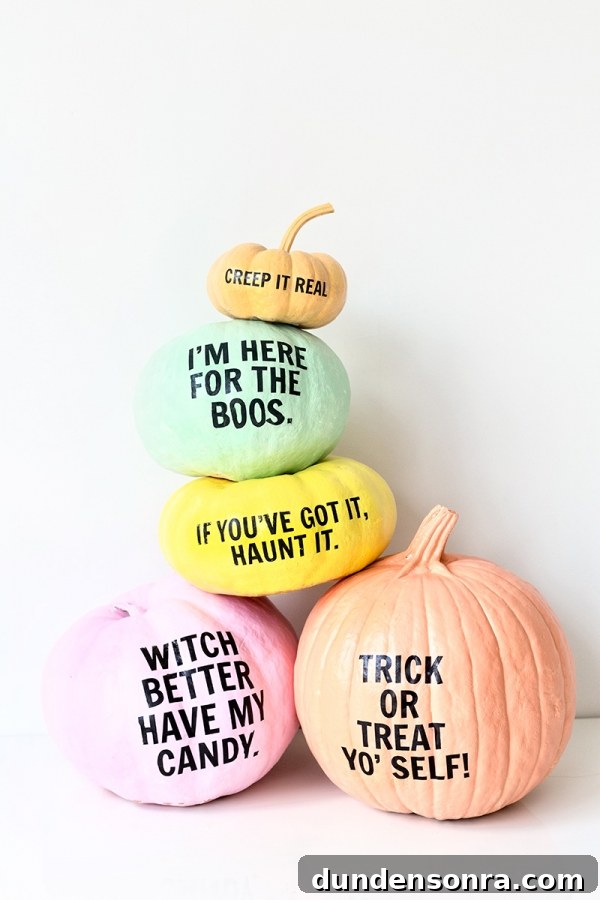 DIY Pumpkin Crafts: Fun Fall Decor Ideas for Every Skill Level 2 Colorful pumpkins with words on them