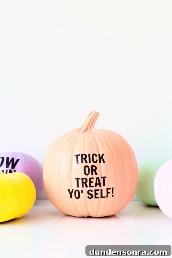 DIY Pumpkin Crafts: Fun Fall Decor Ideas for Every Skill Level 9 Colorful pumpkins with words on it