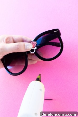 Sunglasses and glue gun