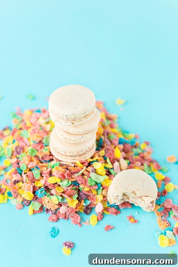 Macarons and fruity pebbles
