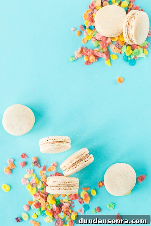 Macarons and fruity pebbles