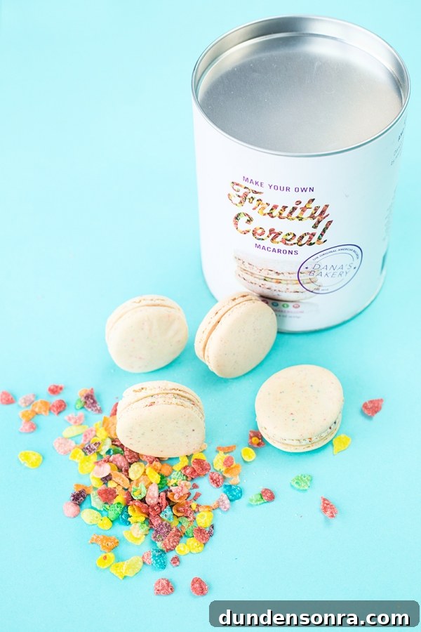 Macarons and fruity pebbles 
